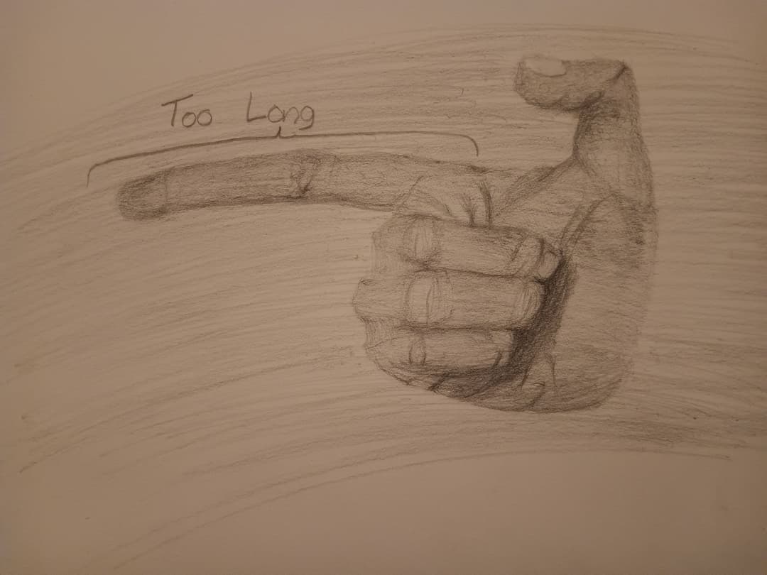 A hand making a finger guns gesture