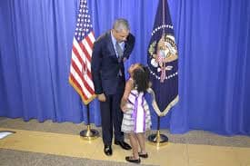 Former US President Barack Obama and Little Miss Flint (Mari Copeny).